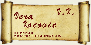Vera Kočović vizit kartica